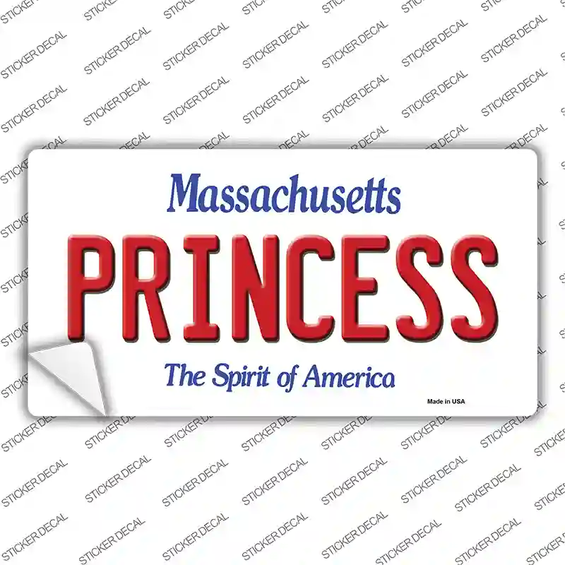 Princess Massachusetts Novelty Sticker Decal