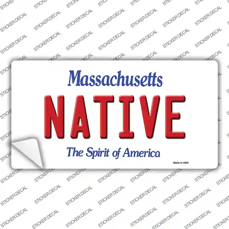 Native Massachusetts Novelty Sticker Decal