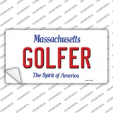 Golfer Massachusetts Novelty Sticker Decal