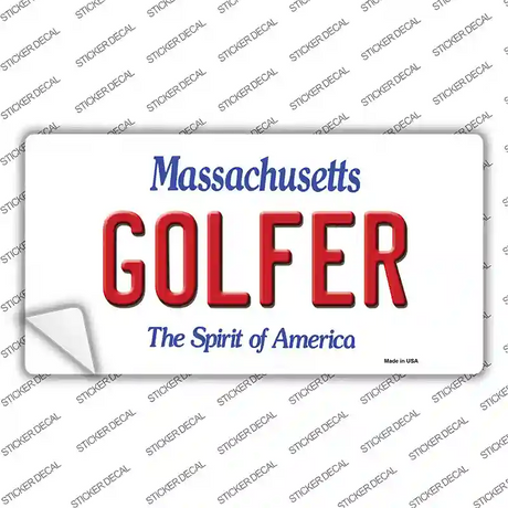 Golfer Massachusetts Novelty Sticker Decal