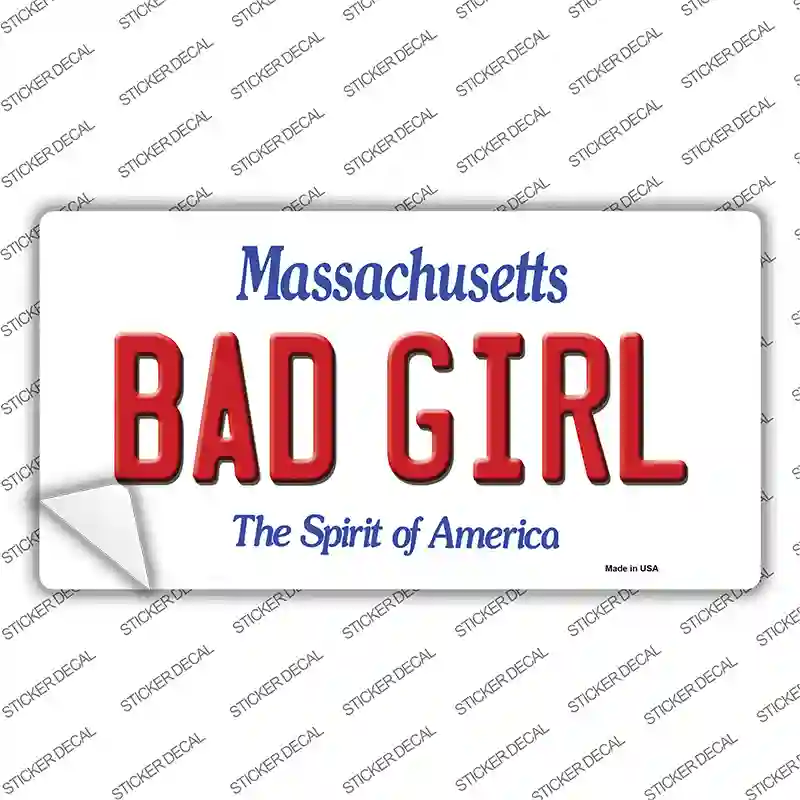 Bad Girl Massachusetts Novelty Sticker Decal