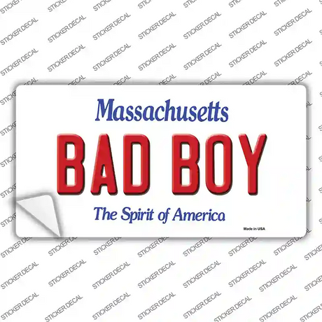 Bad Boy Massachusetts Novelty Sticker Decal