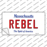 Rebel Massachusetts Novelty Sticker Decal