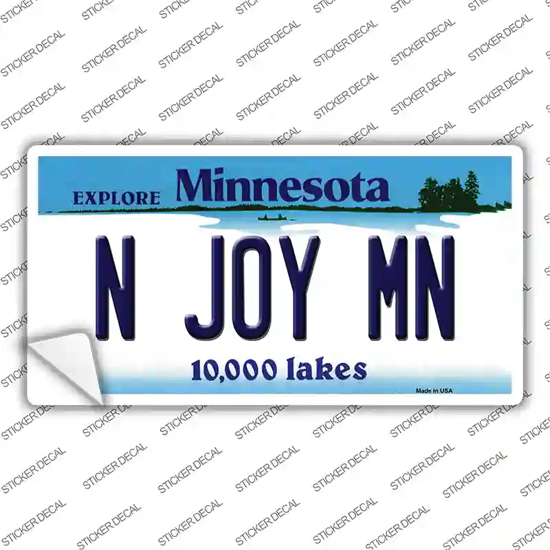 N Joy MN Minnesota Novelty Sticker Decal