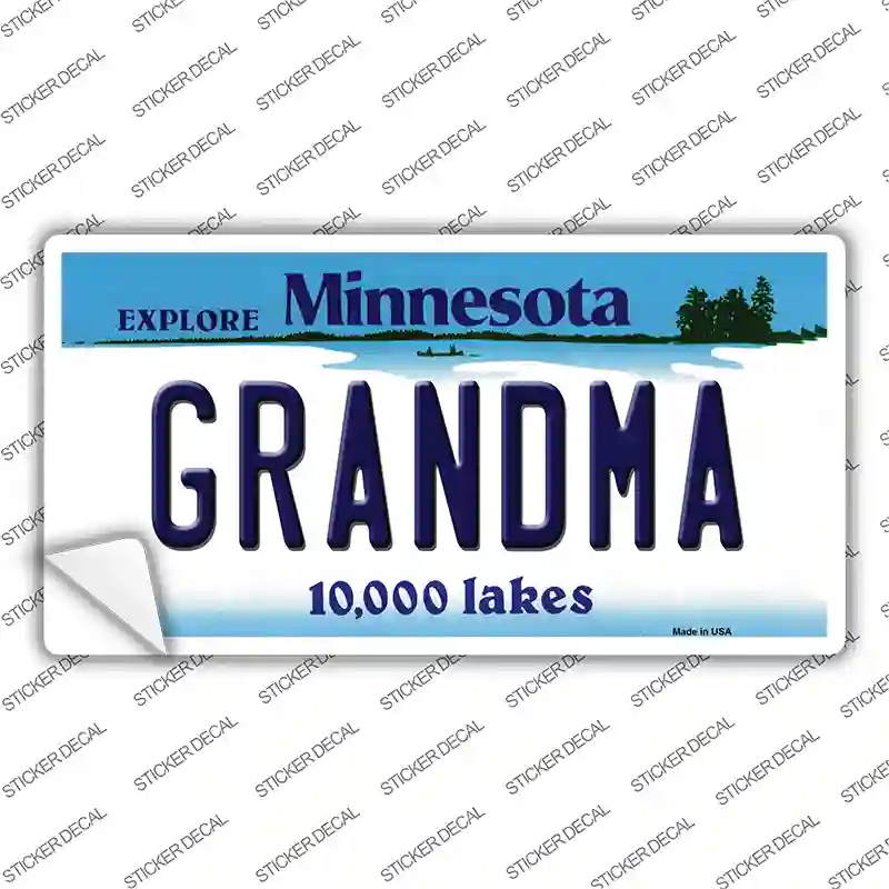 Grandma Minnesota State Novelty Sticker Decal