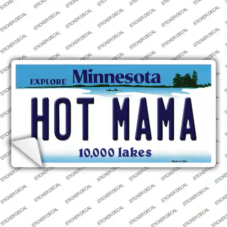 Hot Mama Minnesota State Novelty Sticker Decal
