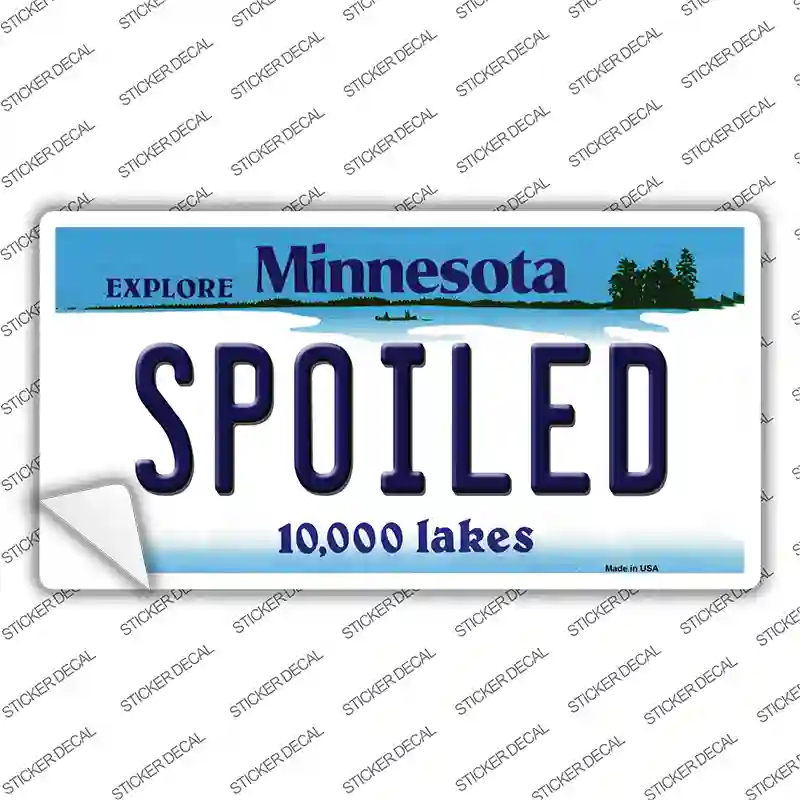 Spoiled Minnesota State Novelty Sticker Decal