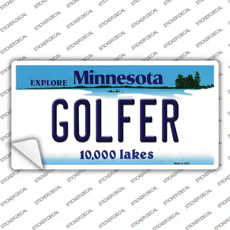 Golfer Minnesota State Novelty Sticker Decal