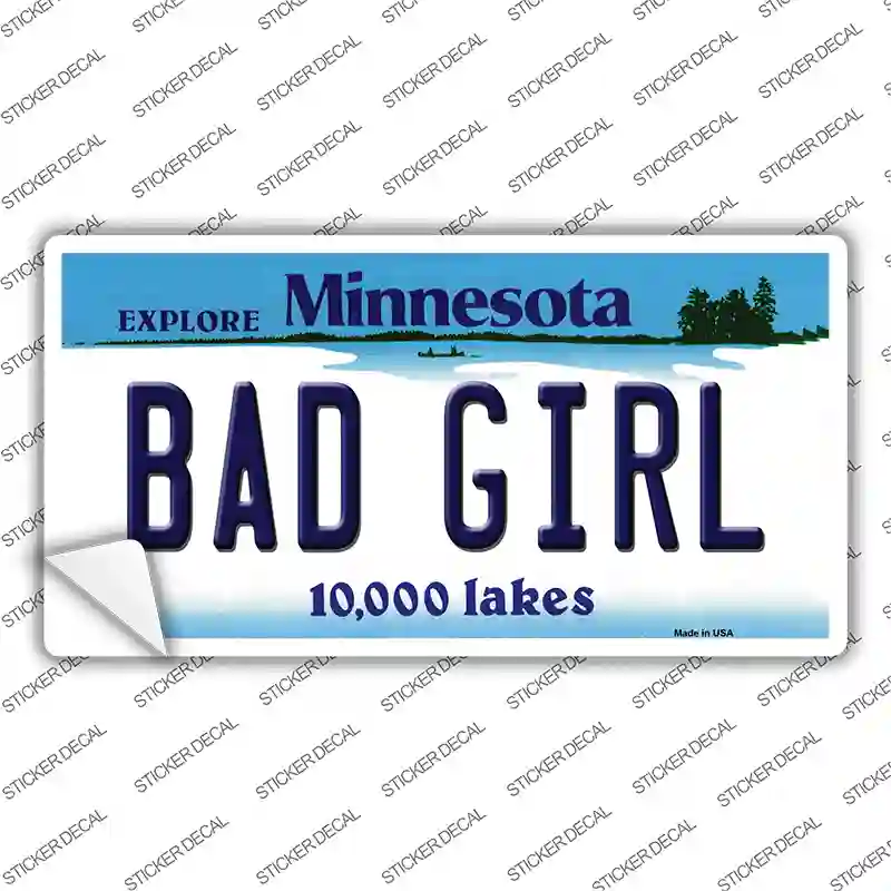 Bad Girl Minnesota State Novelty Sticker Decal