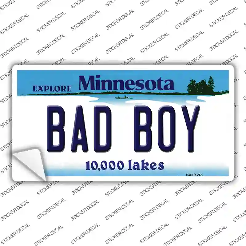 Bad Boy Minnesota State Novelty Sticker Decal