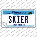 Skier Minnesota State Novelty Sticker Decal