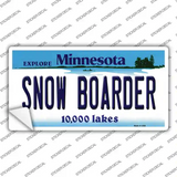 Snow Boarder Minnesota State Novelty Sticker Decal