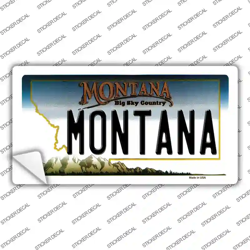 Montana State Background Novelty Sticker Decal