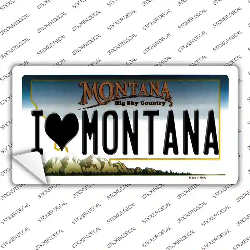 I Love Montana State Novelty Sticker Decal