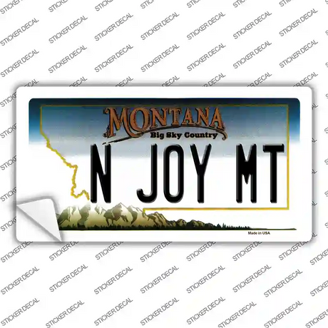 N Joy MT Montana State Novelty Sticker Decal