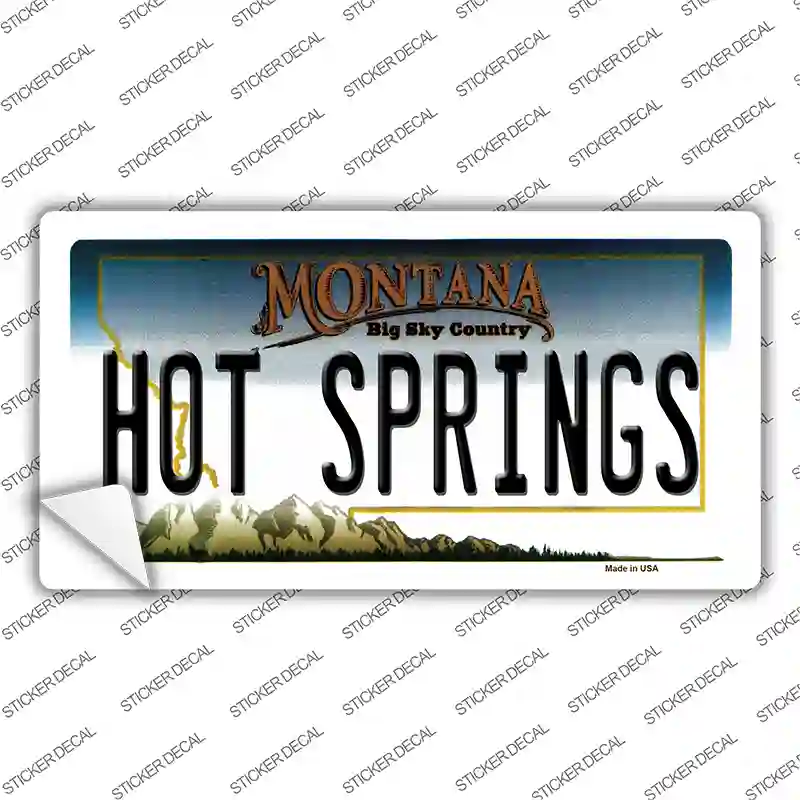 Hot Springs Montana State Novelty Sticker Decal