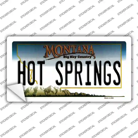Hot Springs Montana State Novelty Sticker Decal