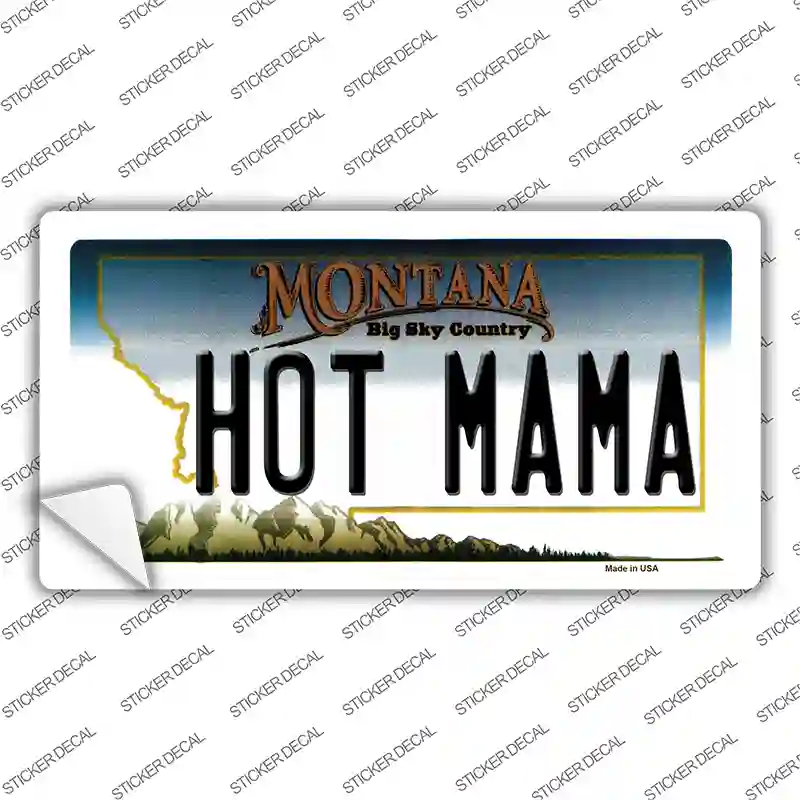 Hot Mama Montana State Novelty Sticker Decal