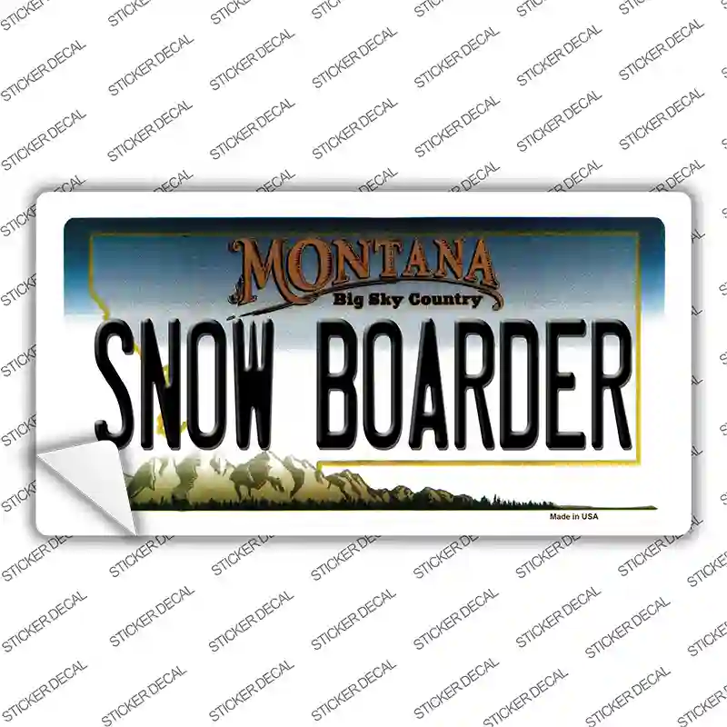 Snow Boarder Montana State Novelty Sticker Decal