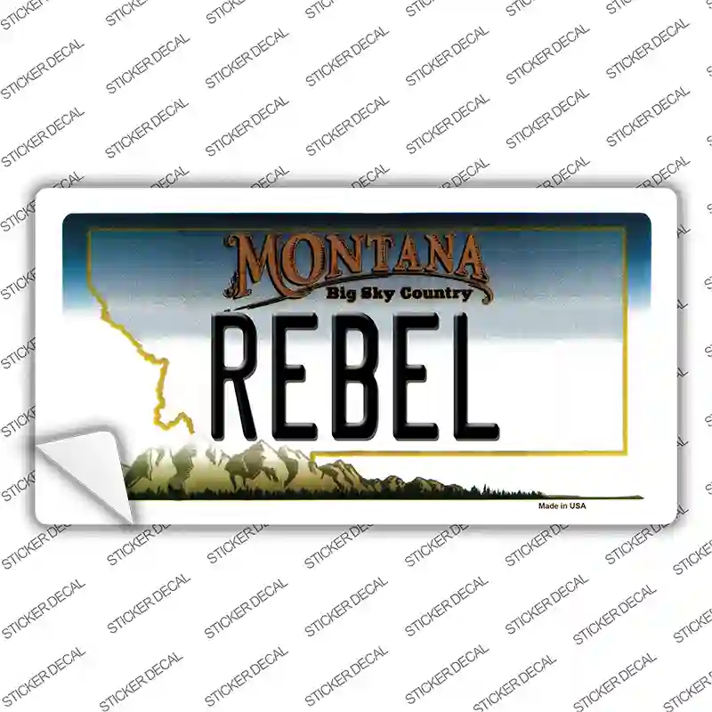 Rebel Montana State Novelty Sticker Decal