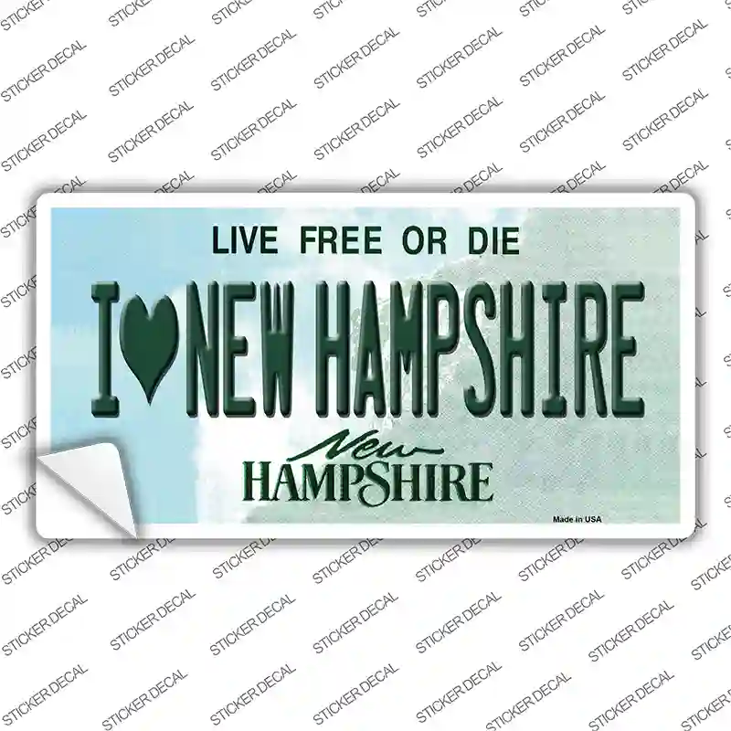 I Love New Hampshire State Novelty Sticker Decal