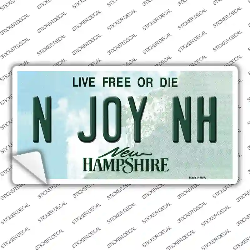 N Joy NH New Hampshire State Novelty Sticker Decal