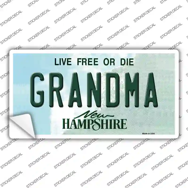 Grandma New Hampshire State Novelty Sticker Decal