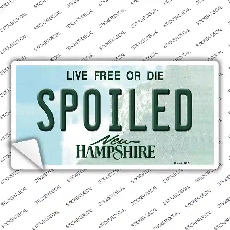 Spoiled New Hampshire State Novelty Sticker Decal
