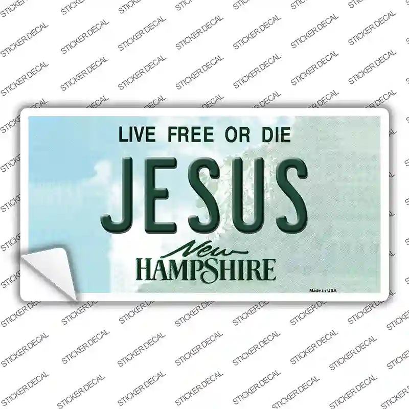Jesus New Hampshire State Novelty Sticker Decal