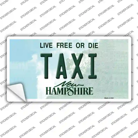 Taxi New Hampshire State Novelty Sticker Decal