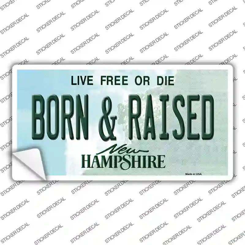 Born and Raised New Hampshire State Novelty Sticker Decal
