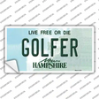 Golfer New Hampshire State Novelty Sticker Decal