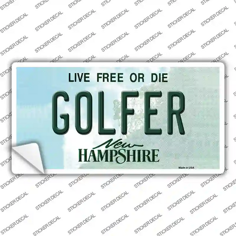 Golfer New Hampshire State Novelty Sticker Decal