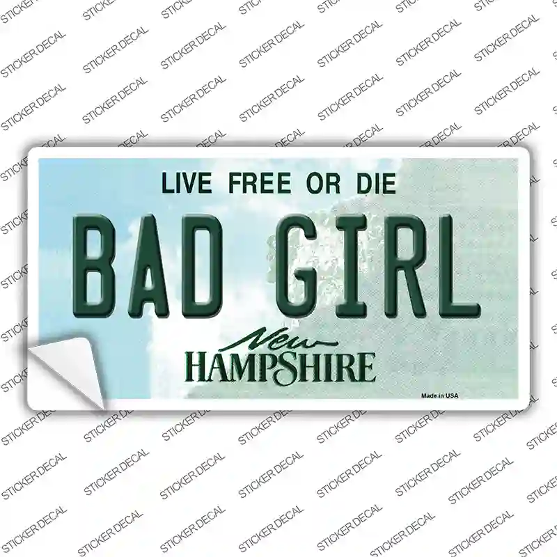 Bad Girl New Hampshire State Novelty Sticker Decal