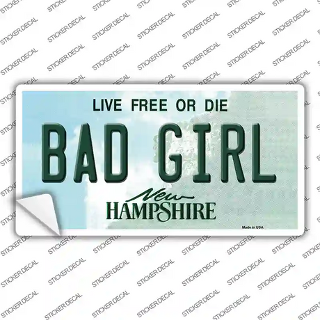 Bad Girl New Hampshire State Novelty Sticker Decal