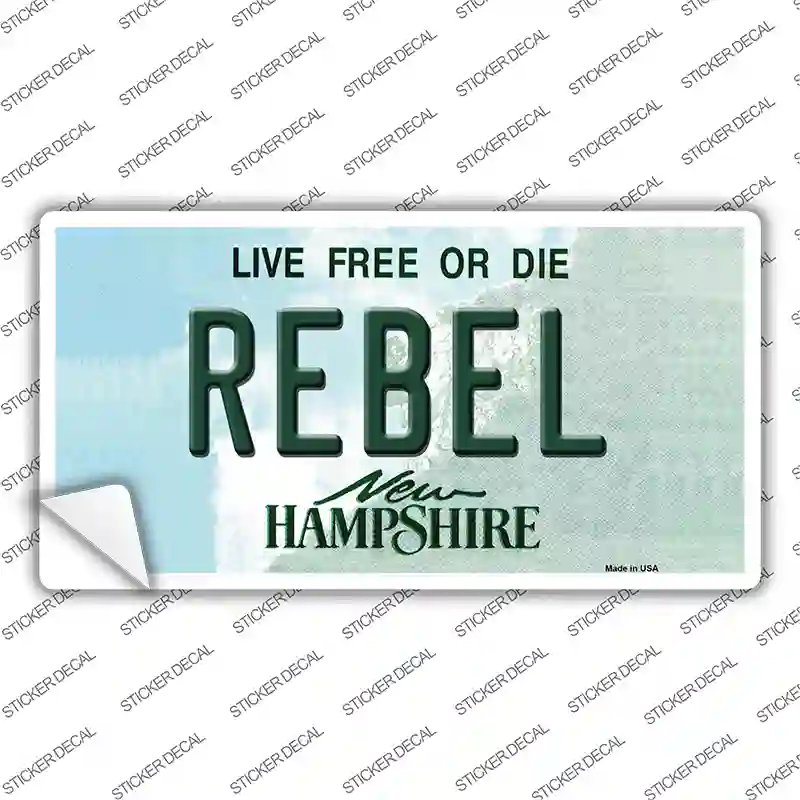 Rebel New Hampshire State Novelty Sticker Decal