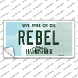 Rebel New Hampshire State Novelty Sticker Decal