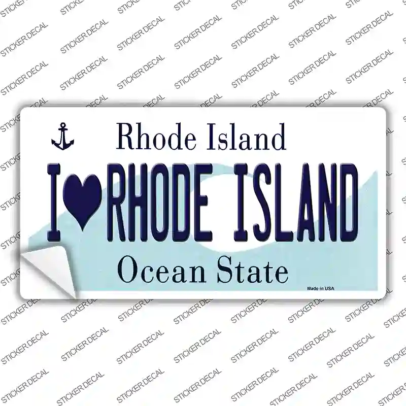 I Love Rhode Island State Novelty Sticker Decal