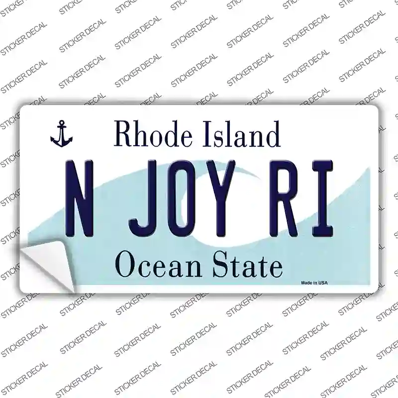 N Joy RI Rhode Island State Novelty Sticker Decal