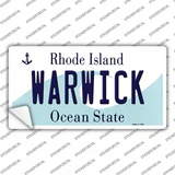 Warwick Rhode Island State Novelty Sticker Decal