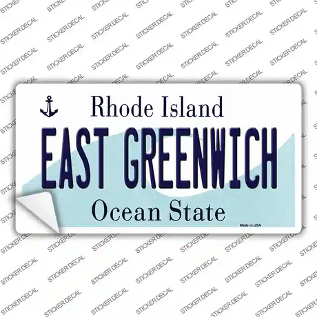 East Greenwich Rhode Island State Novelty Sticker Decal
