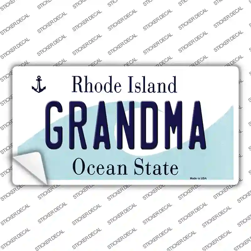 Grandma Rhode Island State Novelty Sticker Decal