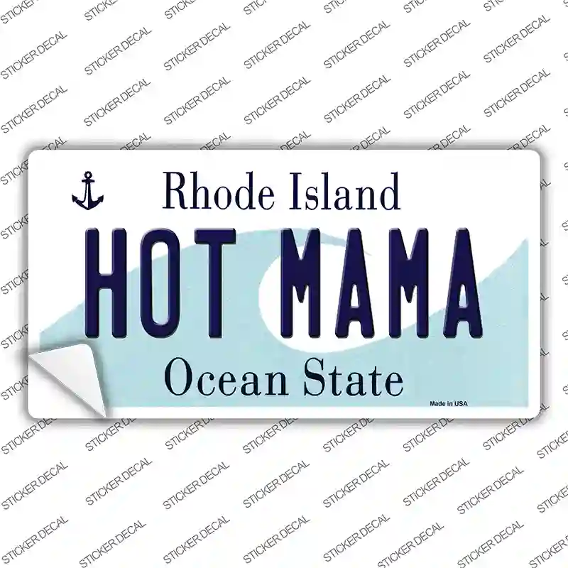 Hot Mama Rhode Island State Novelty Sticker Decal