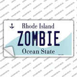 Zombie Rhode Island State Novelty Sticker Decal