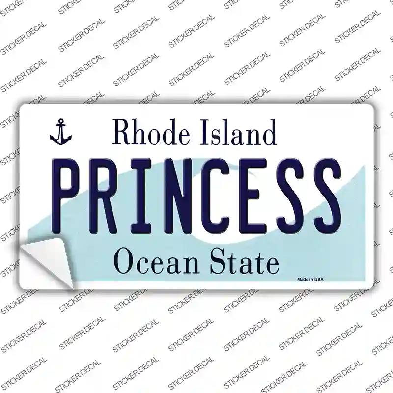 Princess Rhode Island State Novelty Sticker Decal