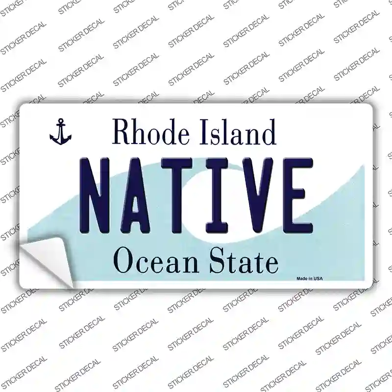 Native Rhode Island State Novelty Sticker Decal