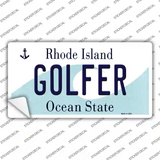 Golfer Rhode Island State Novelty Sticker Decal