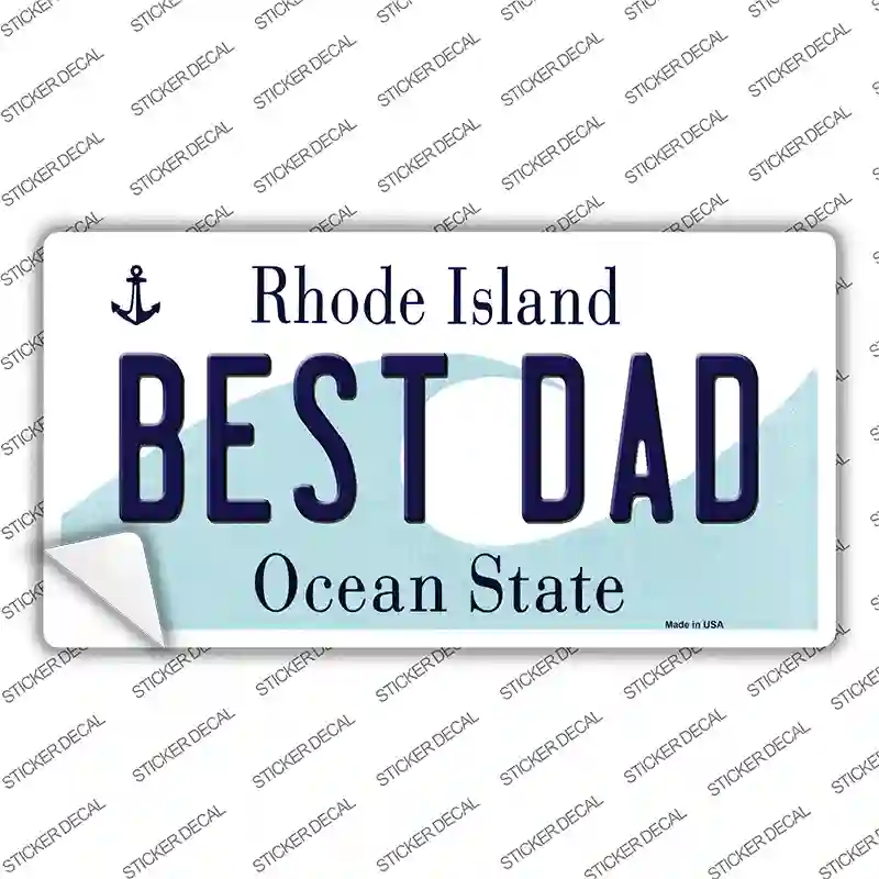 Best Dad Rhode Island State Novelty Sticker Decal