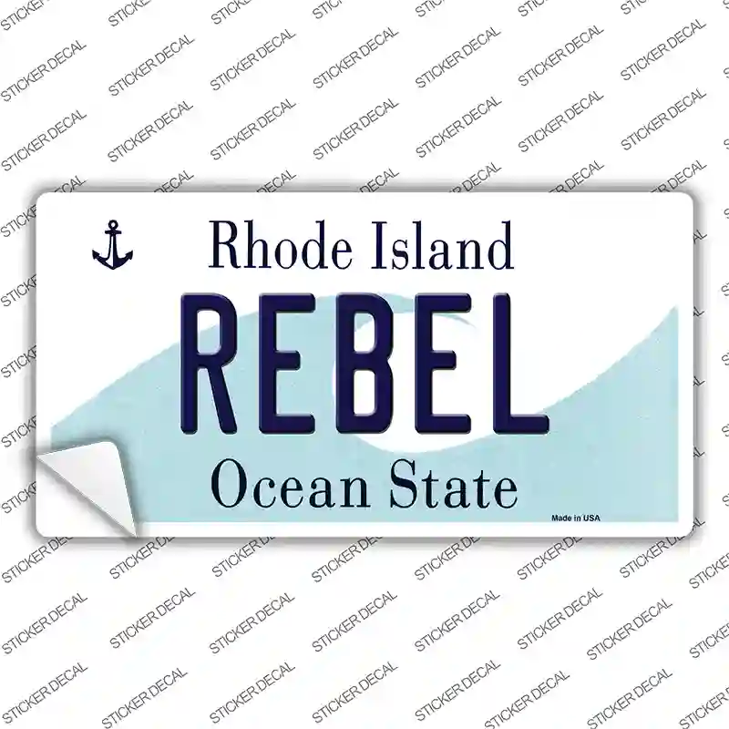 Rebel Rhode Island State Novelty Sticker Decal