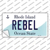 Rebel Rhode Island State Novelty Sticker Decal